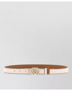 Gucci Gg Marmont Reversible Smooth Leather Belt - Grey