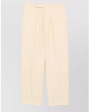 Paul Smith Linen Relaxed-Fit Pleated Straight-Leg Trousers - Natural