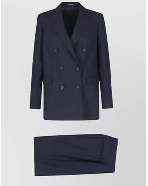 Tagliatore Double Breasted Suit Notch Lapel Tailoring - Blue