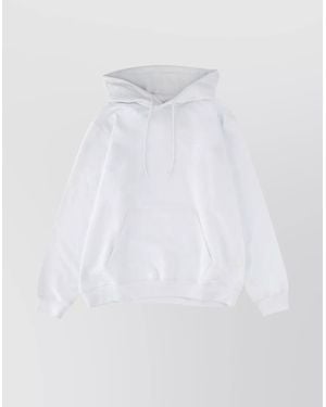 MSGM Hooded Knitwear Kangaroo Pocket - White