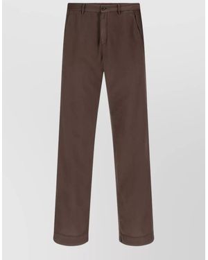 Cellar Door Drift Straight Leg Trousers Side Pockets - Brown