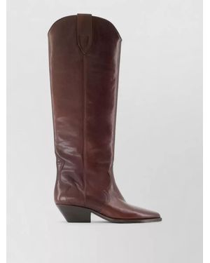 Isabel Marant Denvee Leather Western Knee Boots - Brown