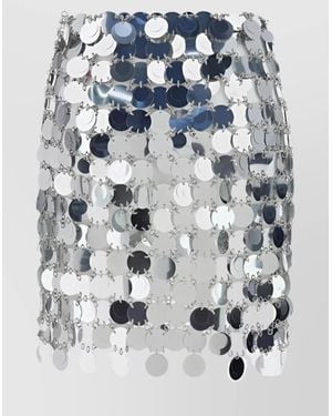 Rabanne Layered Asymmetrical Skirt Metallic Sequins - Blue