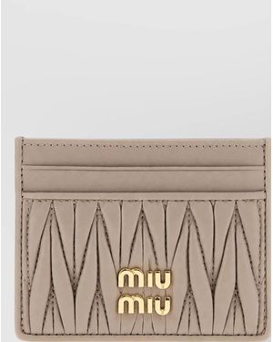 Miu Miu Leather Card Holder - Brown