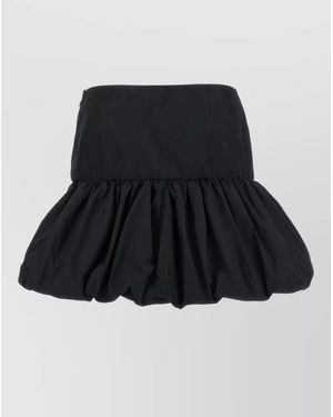ROTATE BIRGER CHRISTENSEN High Waist Bubble Hem Mini Skirt - Black