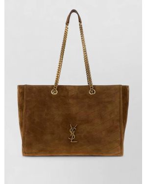 Saint Laurent Niki Suede Tote Bag - Brown