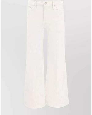 Mother Denim High-Rise Wide-Leg Flared Trousers - White