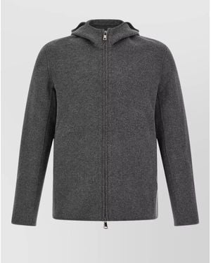 Giorgio Brato Cashmere Wool Hooded Single Breasted Coat - Grey