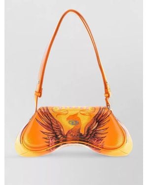 DIESEL Play Graphic Crossbody Shoulder Bag Structured - Orange