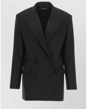 David Koma 'Tailored Tuxedo' Blazer With Structured Shoulders - Black