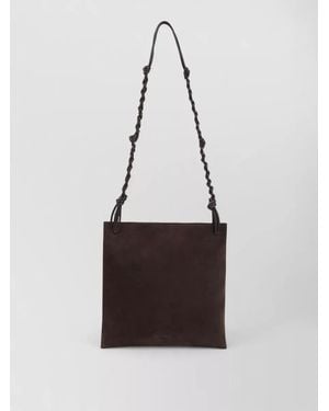 Jil Sander Leather Shoulder Tote Bag - White