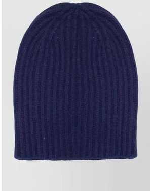 LA ROSE Ribbed Cashmere Beanie Stretch Knit - Blue