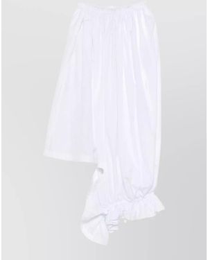 Comme des Garçons Cotton Skirt Asymmetric Hem Ruffled Design - White