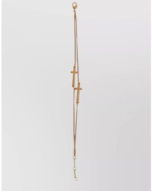 DSquared² Jesus Bracelet With Cross Pendant - White
