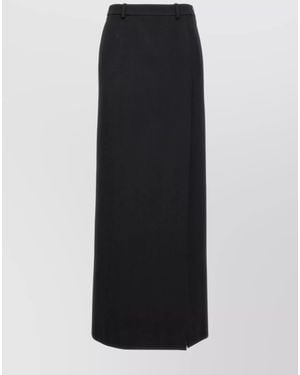 Balenciaga Wool High-Rise Tailored Maxi Skirt - Black