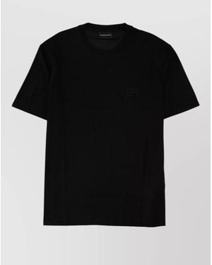 Emporio Armani Logo-Embroidered T-Shirt - Black