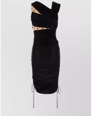 Marine Serre Stretch Nylon Midi Dress - Black