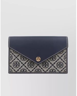 Tory Burch Monogram Chain Wallet - Blue