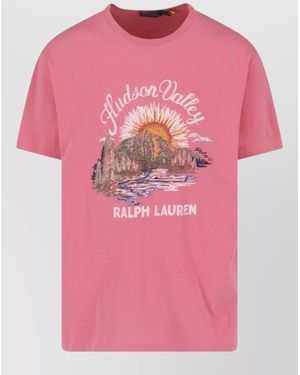 Polo Ralph Lauren Graphic Print Crew Neck Short Sleeve T-Shirt - Pink