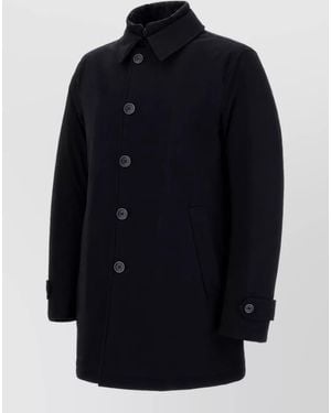 Herno Single Breasted Coat - Blue