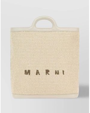 Marni Tropicalia Raffia And Leather Beach Bag - Natural