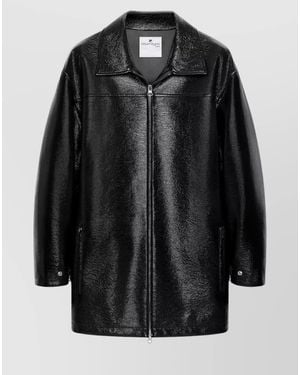 Courreges Vinyl Oversized Bomber Jacket - Black