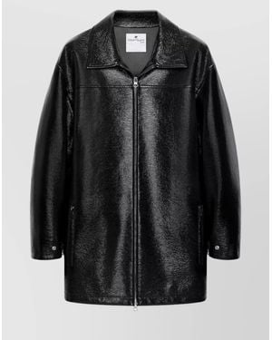 Courreges Vinyl Oversized Bomber Jacket - Black