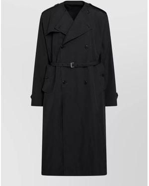 Prada Straight Collar Jacket Long Sleeves Pockets - Black
