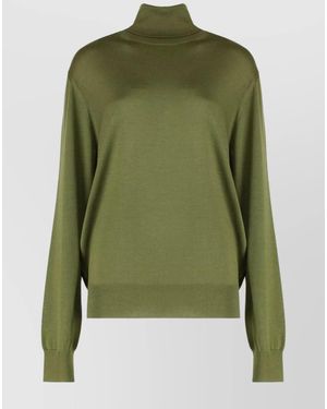 Saint Laurent Cashmere Silk Wool Turtleneck Jumper - Green
