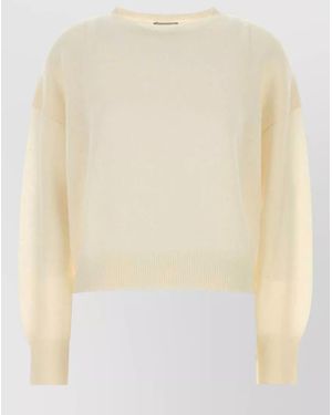 LeKasha Cashmere Modena Sweater Dropped Shoulders - Natural