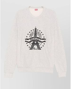 KENZO Cotton Crew Neck Long-Sleeve Sweatshirt - White