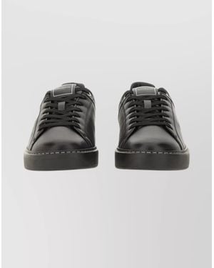 Balmain Low-Top Round Toe Sneakers With Rubber Sole - Black