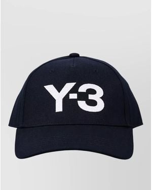 Y-3 Structured Cotton Cap Logo Detail - Blue