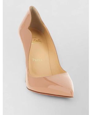 Christian Louboutin Pointed Toe Patent Pumps Signature Sole - White