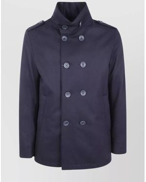 Herno Wool Peacoat - Blue