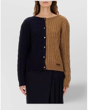 Moschino Alpaca-Blend Two-Tone Cardigan - Blue