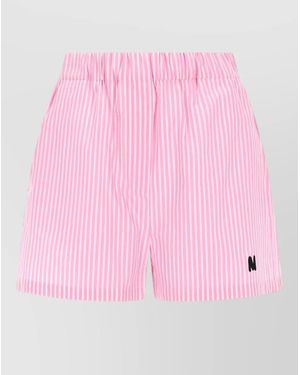 MSGM Straight Leg Trousers Striped Pattern Design - Pink