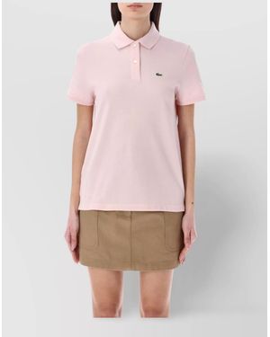 Lacoste Cotton Short-Sleeve Polo Shirt - Pink