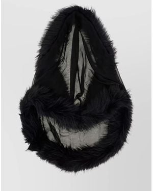DSquared² Hooded Scarf With Faux Fur Trim - Black