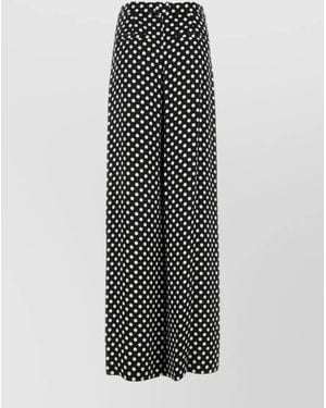 Saint Laurent Polka-Dot Wide-Leg Pants - Black