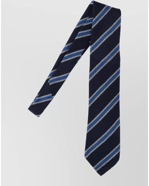 Cesare Attolini Narrow Striped Tie Slim Shape Design - Blue