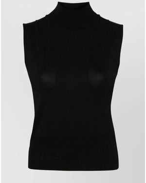 ERMANNO FIRENZE Fine-Knit Turtleneck Top - Black
