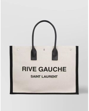 Saint Laurent Left Bank Canvas Tote Bag - Natural