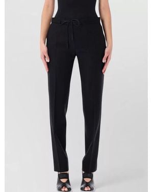 Maison Margiela Tailored Trousers Front Pleats Drawstring Waistband - Black