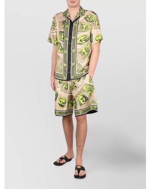 Versace Silk Tailored Shorts - Green