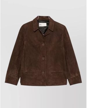 Tory Burch Suede Single Breasted Coat - Brown