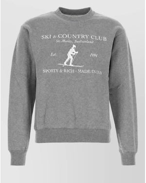 Sporty & Rich Cotton Sweatshirt - Grey