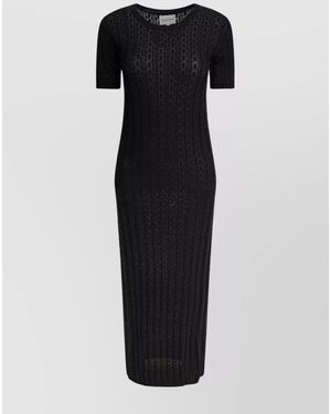 Loulou de Saison Viscose Long-Sleeve Midi Dress - Black
