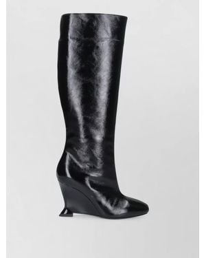 Balmain Leather Ankle Boots - Black