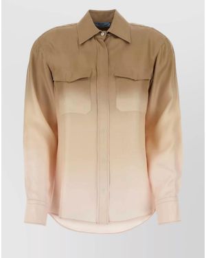 Prada Silk Printed Shirt - Natural